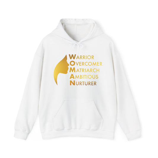 Radiance in Gold: Empower Her Hoodie