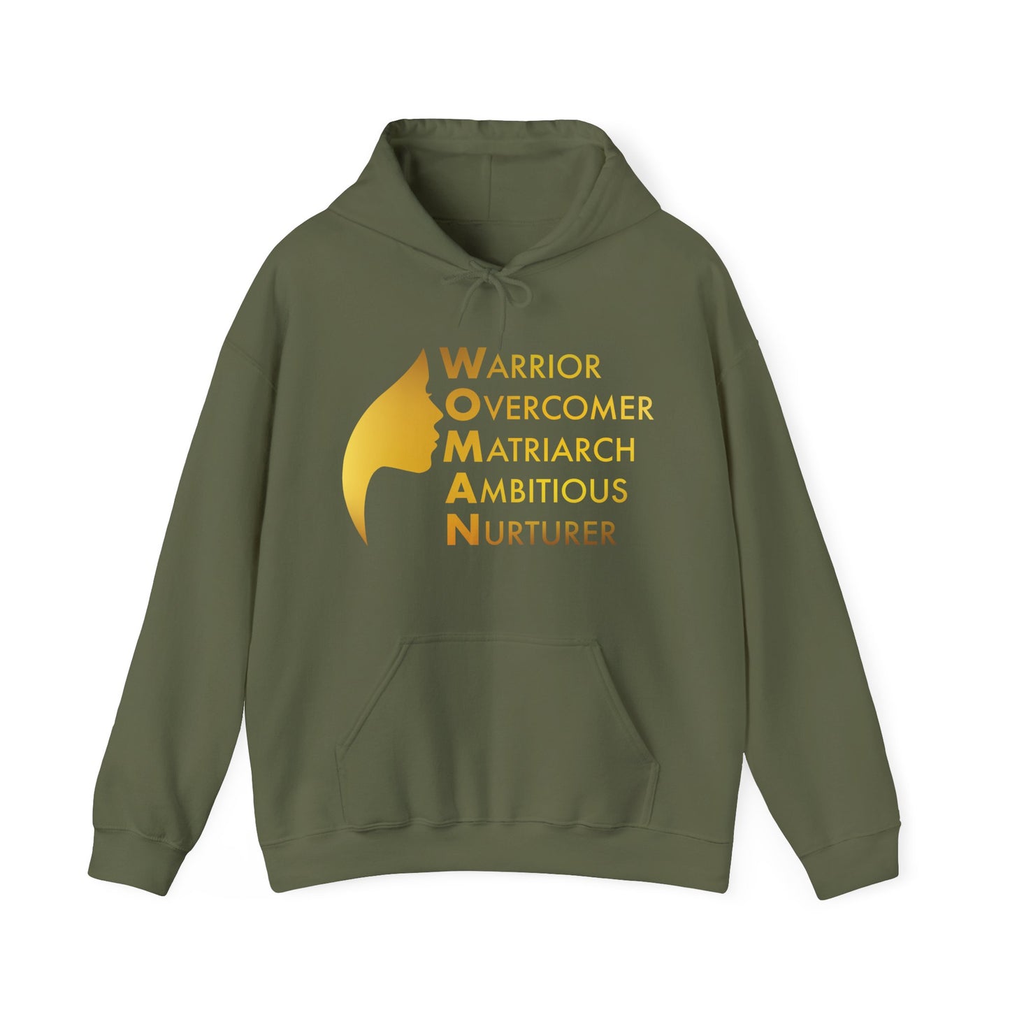 Radiance in Gold: Empower Her Hoodie