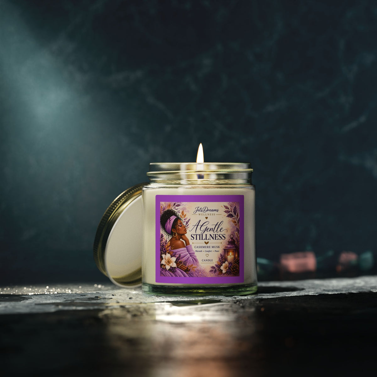 A Gentle Stillness Coconut Apricot Soy Candle — 4oz/9oz Aromatherapy Jar