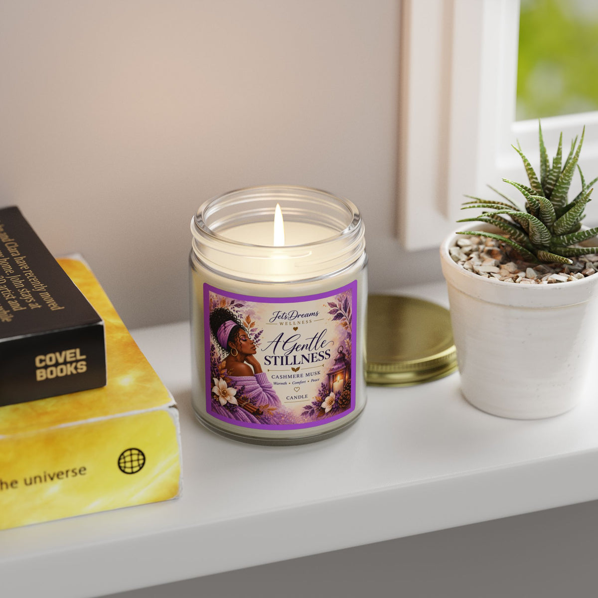 A Gentle Stillness Coconut Apricot Soy Candle — 4oz/9oz Aromatherapy Jar