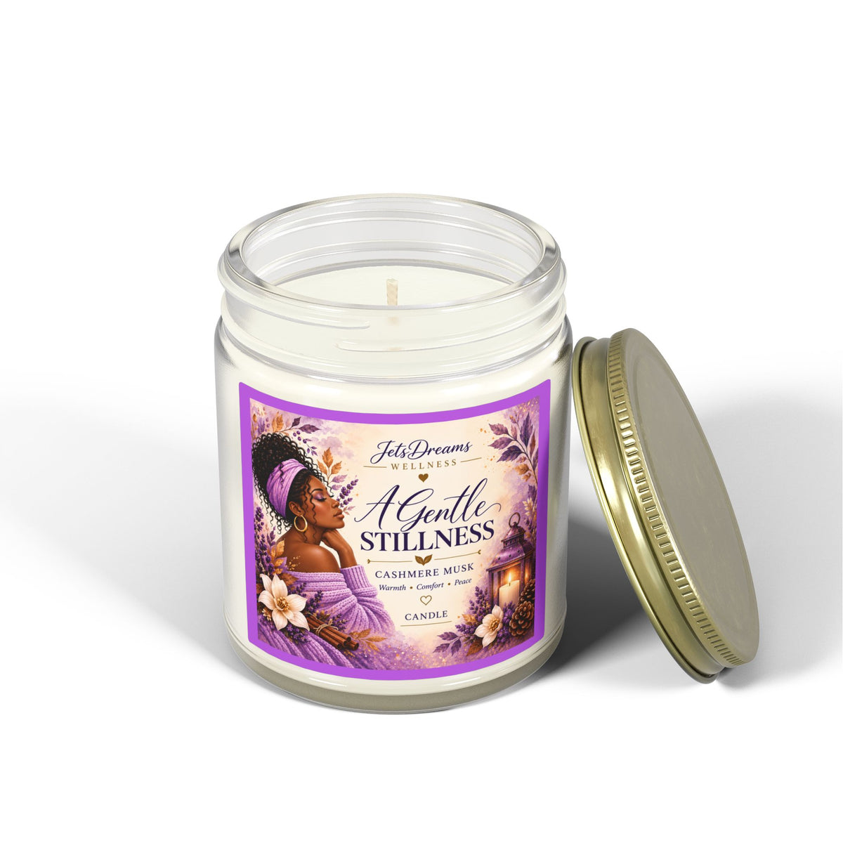 A Gentle Stillness Coconut Apricot Soy Candle — 4oz/9oz Aromatherapy Jar