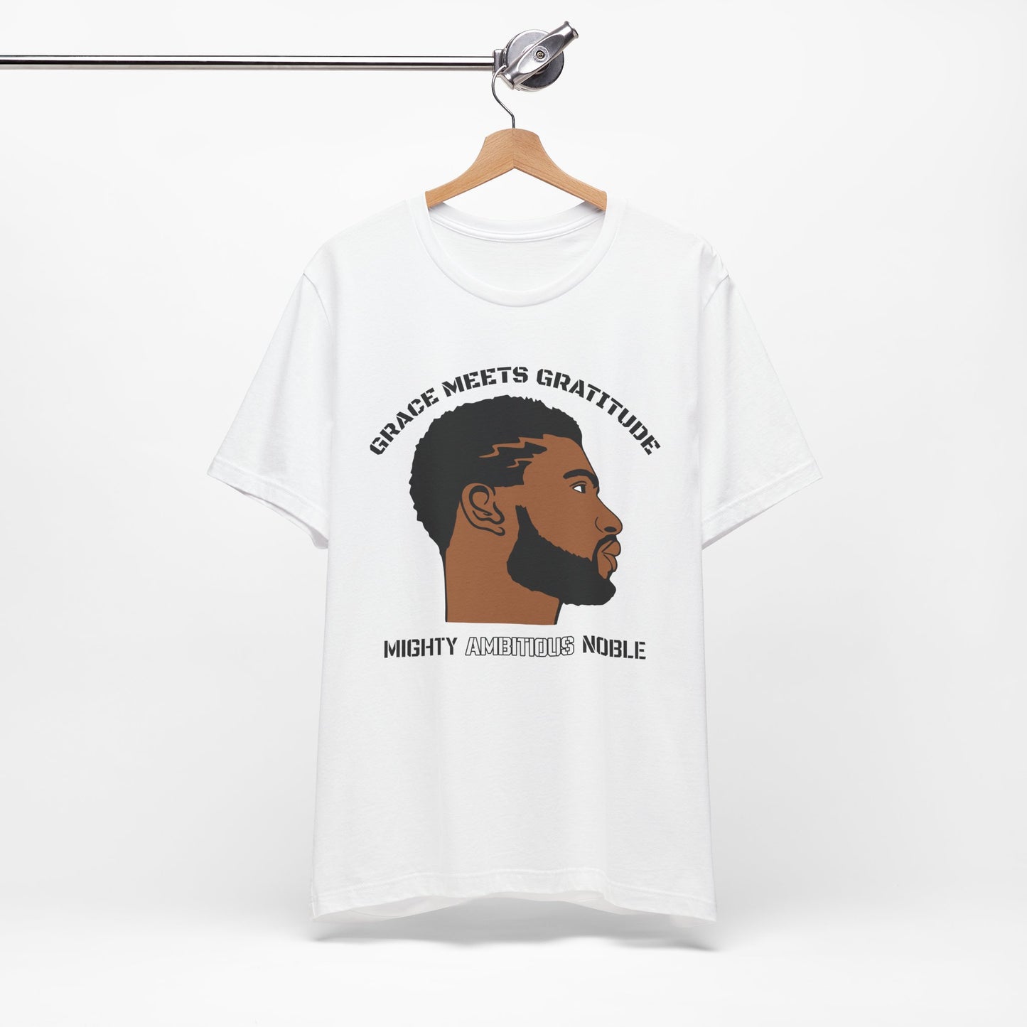 Bearded Man Energy Tee — 'Ambitious' Portrait Graphic T-Shirt
