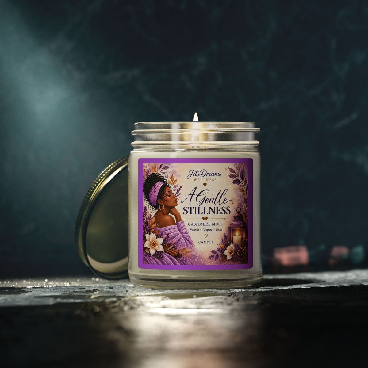 A Gentle Stillness Coconut Apricot Soy Candle — 4oz/9oz Aromatherapy Jar