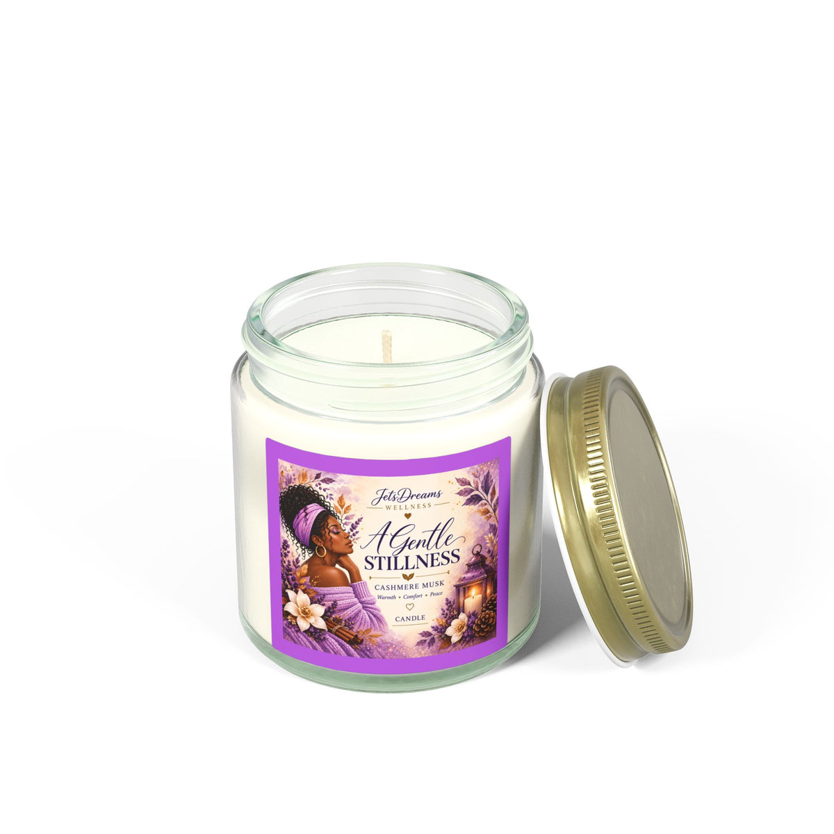 A Gentle Stillness Coconut Apricot Soy Candle — 4oz/9oz Aromatherapy Jar