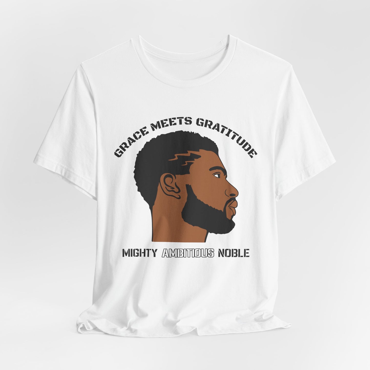 Bearded Man Energy Tee — 'Ambitious' Portrait Graphic T-Shirt