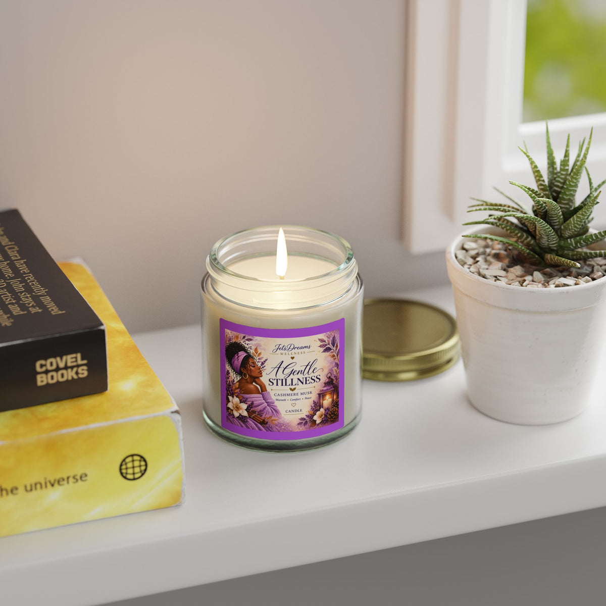 A Gentle Stillness Coconut Apricot Soy Candle — 4oz/9oz Aromatherapy Jar