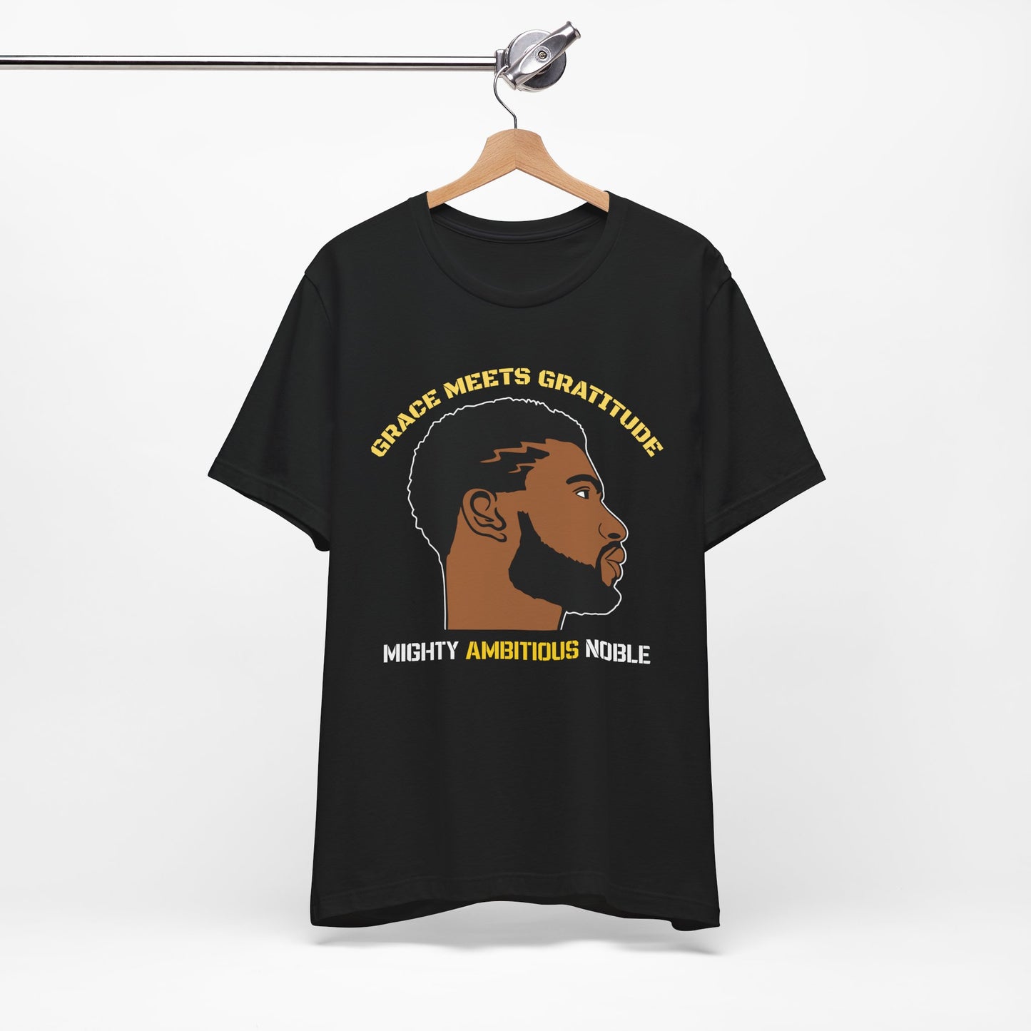 Bearded Man Energy Tee — 'Ambitious' Portrait Graphic T-Shirt