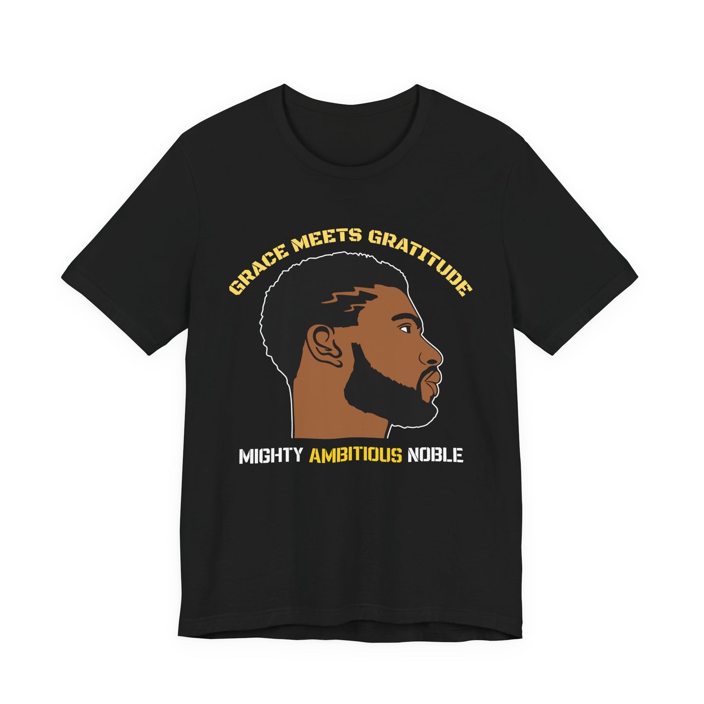Bearded Man Energy Tee — 'Ambitious' Portrait Graphic T-Shirt