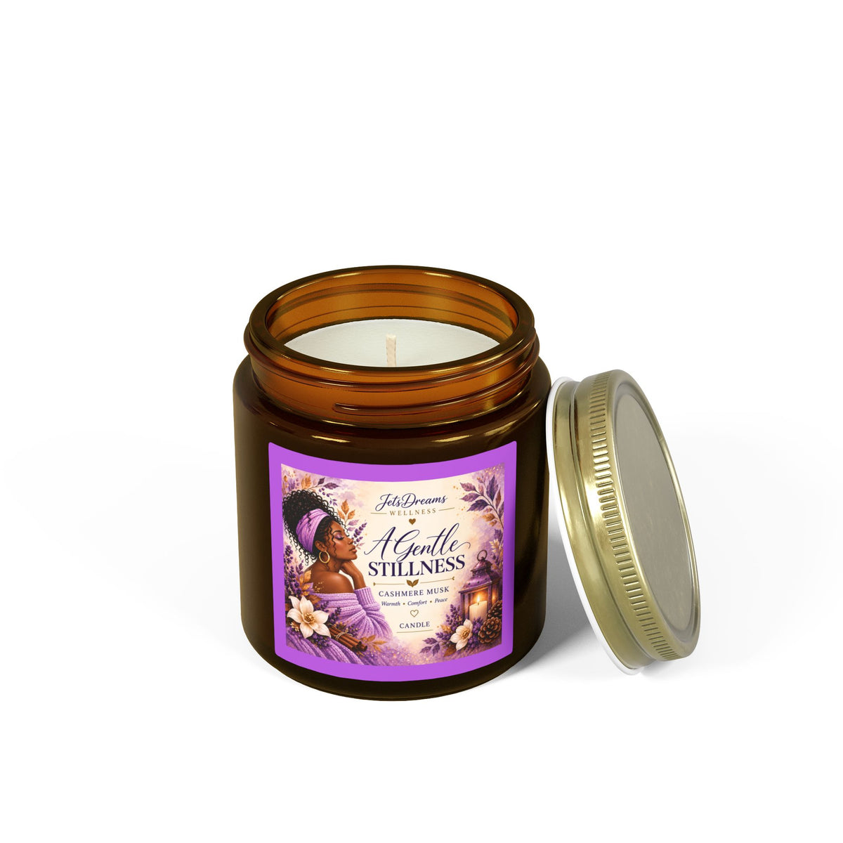 A Gentle Stillness Coconut Apricot Soy Candle — 4oz/9oz Aromatherapy Jar