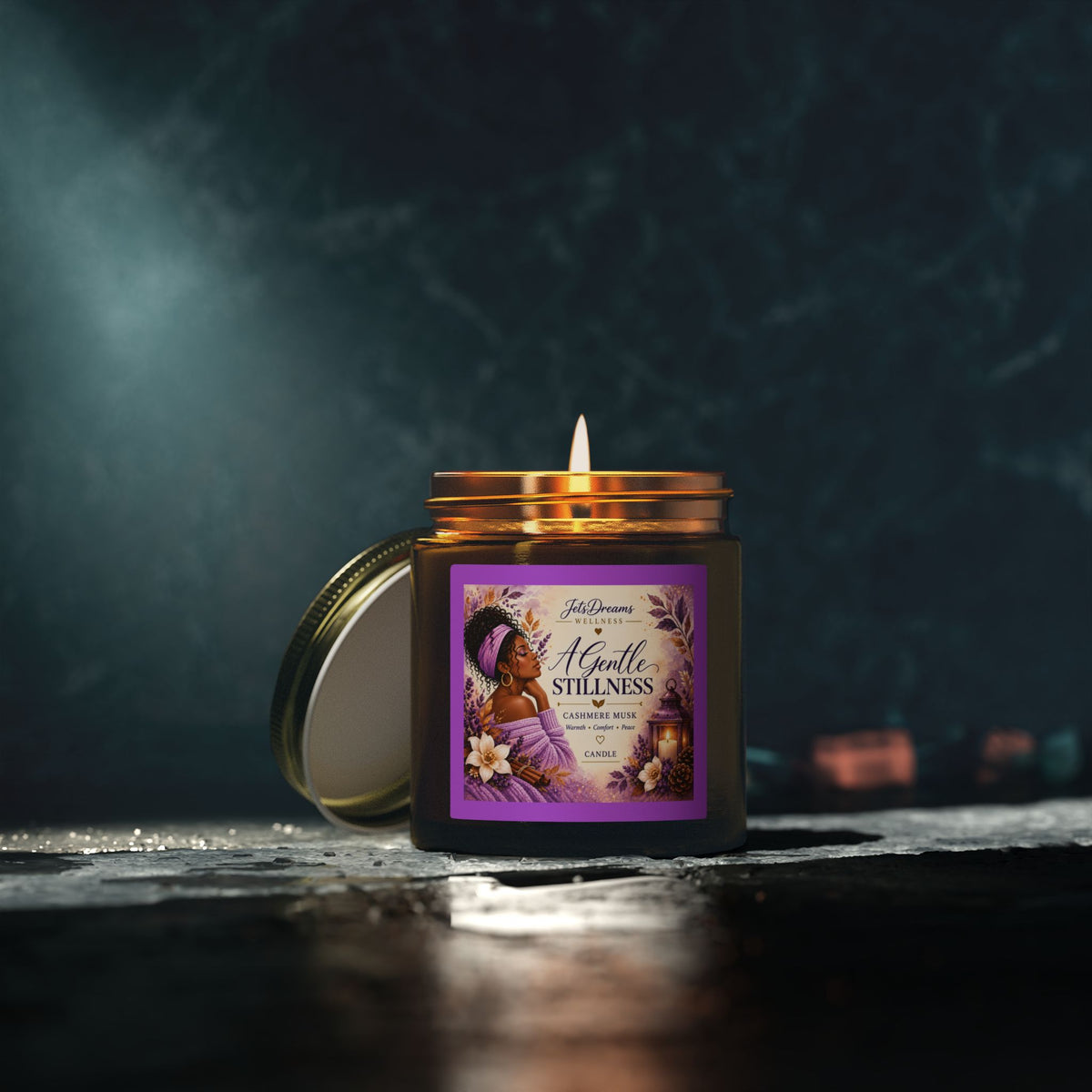 A Gentle Stillness Coconut Apricot Soy Candle — 4oz/9oz Aromatherapy Jar