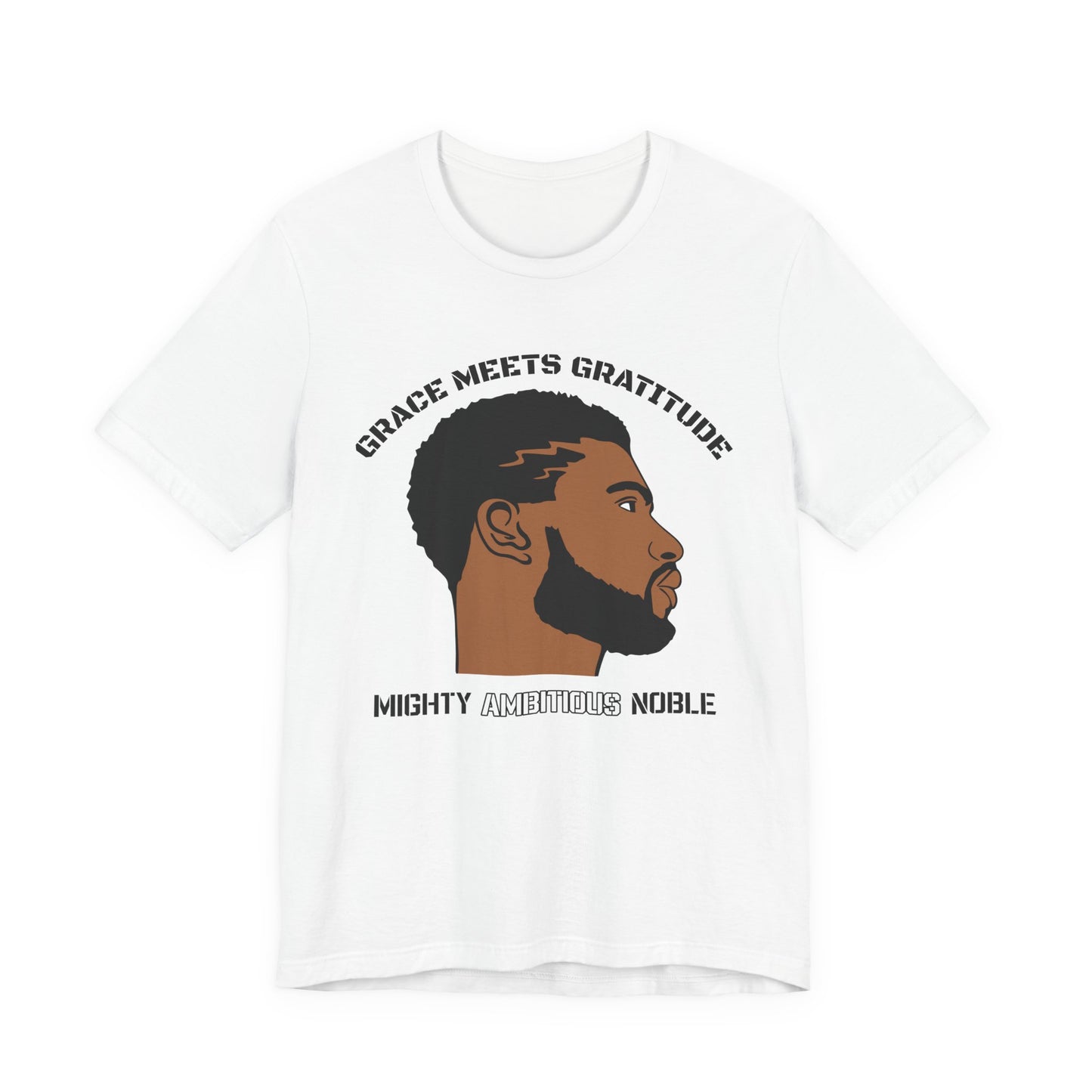 Bearded Man Energy Tee — 'Ambitious' Portrait Graphic T-Shirt