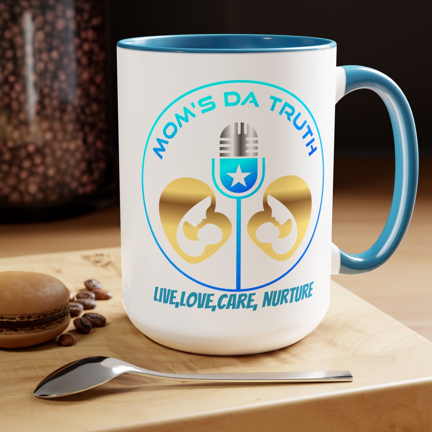 Moms da truthTwo-Tone Mug 15oz - jets-dreams